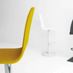 Cancio Play Tabouret réglable en hauteur tissu et pied métal* Tabouret Snack (assise +/- 65 Cm)|Tabouret De Bar (assise +/- 80 Cm)