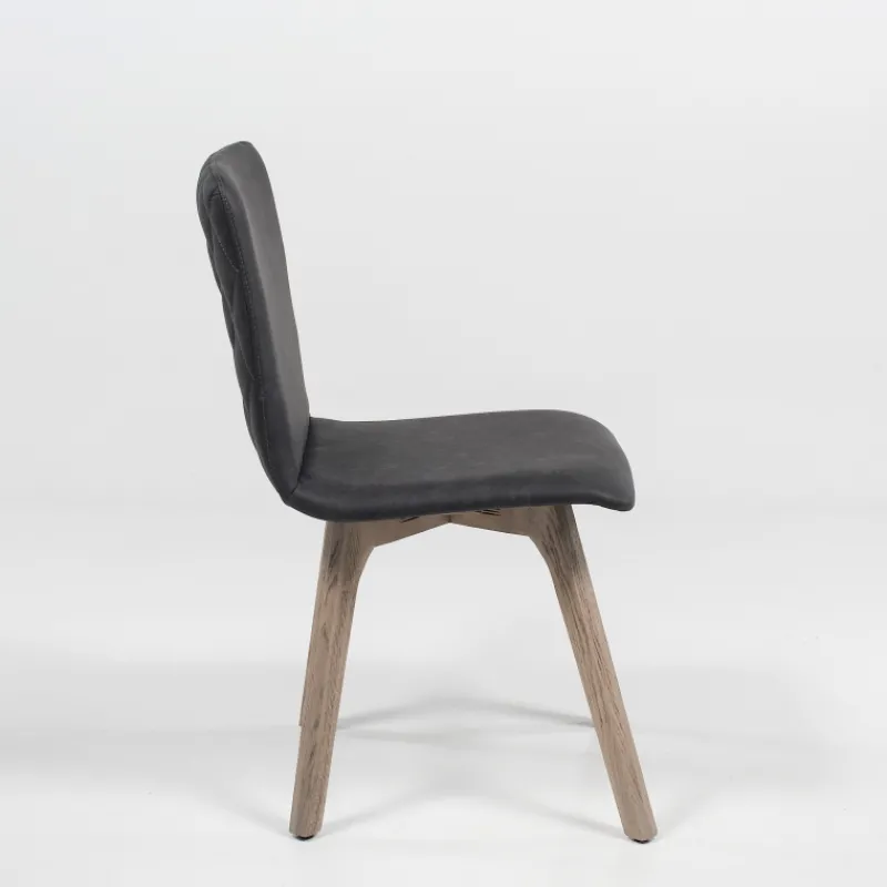 Sessio Plaza diamant Chaise de séjour scandinave matelassée en synthétique et bois* Chaise De Cuisine|Chaise De Salle à Manger