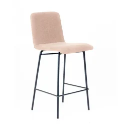 Sessio Plaza diamant Tabouret snack avec dos matelassé en tissu pieds en métal* Tabouret Snack (assise +/- 65 Cm)|Tabouret De Bar (assise +/- 80 Cm)