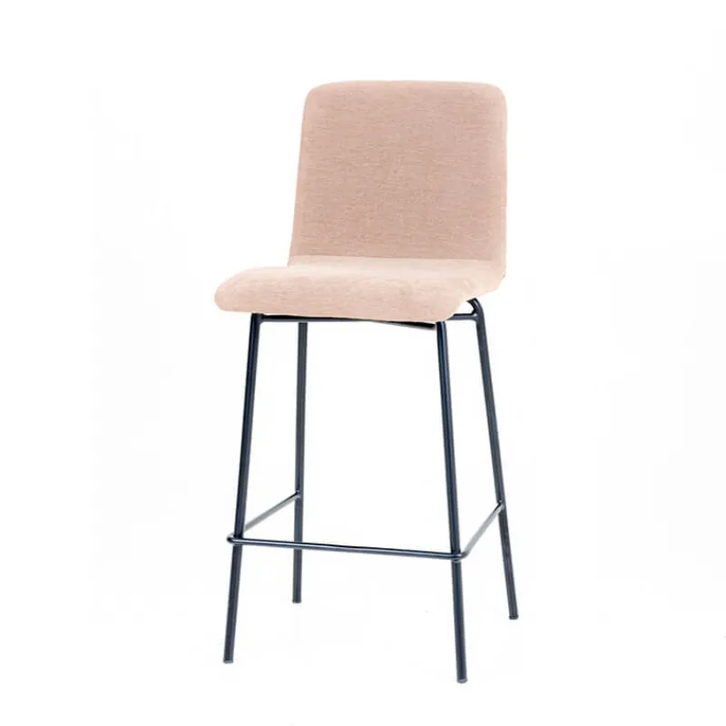 Sessio Plaza diamant Tabouret snack avec dos matelassé en tissu pieds en métal* Tabouret Snack (assise +/- 65 Cm)|Tabouret De Bar (assise +/- 80 Cm)
