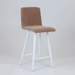 Sessio Plaza diamant Tabouret snack avec dos matelassé en tissu et pieds en bois* Tabouret Snack (assise +/- 65 Cm)|Tabouret De Bar (assise +/- 80 Cm)