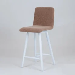 Sessio Plaza diamant Tabouret snack avec dos matelassé en tissu et pieds en bois* Tabouret Snack (assise +/- 65 Cm)|Tabouret De Bar (assise +/- 80 Cm)