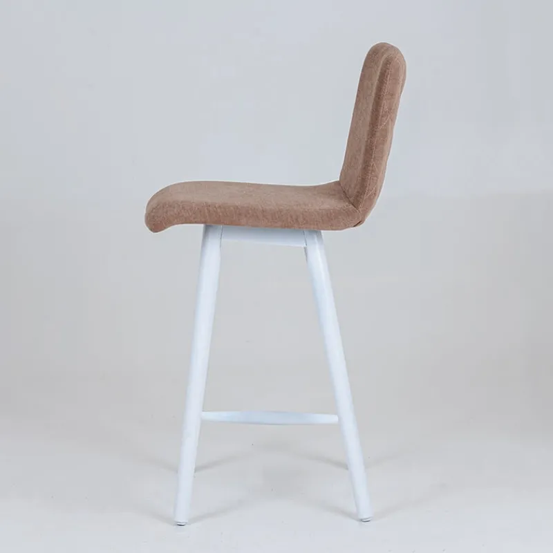 Sessio Plaza diamant Tabouret snack avec dos matelassé en tissu et pieds en bois* Tabouret Snack (assise +/- 65 Cm)|Tabouret De Bar (assise +/- 80 Cm)