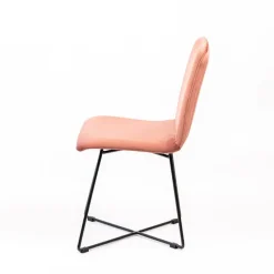 Sessio Plaza line Chaise design en tissu avec dos matelassé et pieds en métal croisés* Chaise De Salle à Manger|Chaise Salon