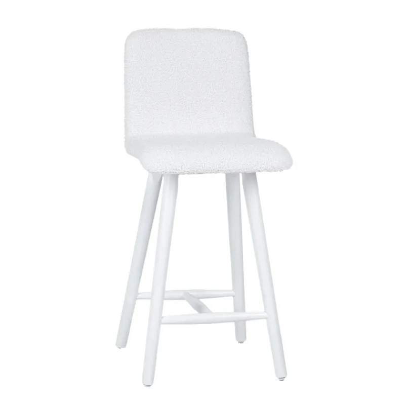 Sessio Plaza Tabouret snack scandinave en tissu et pieds coniques en bois* Tabouret Snack (assise +/- 65 Cm)|Tabouret De Bar (assise +/- 80 Cm)