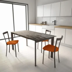 Cancio Poker Table extensible Dekton pieds métal* Table De Cuisine|Table Pour Petit Espace
