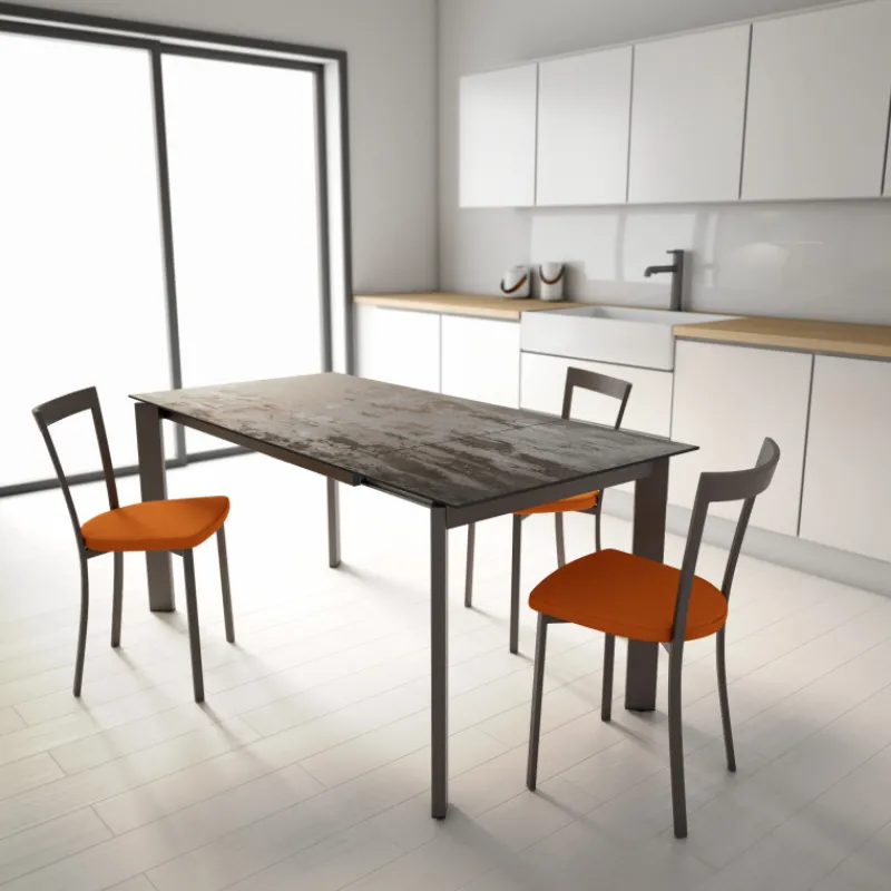 Cancio Poker Table extensible Dekton pieds métal* Table De Cuisine|Table Pour Petit Espace