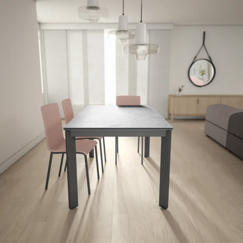 Cancio Poker Table extensible Dekton pieds métal* Table De Cuisine|Table Pour Petit Espace