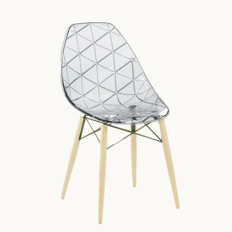 Prisma Chaise scandinave transparente avec pieds en bois* Chaise De Salle à Manger|Chaise Salon