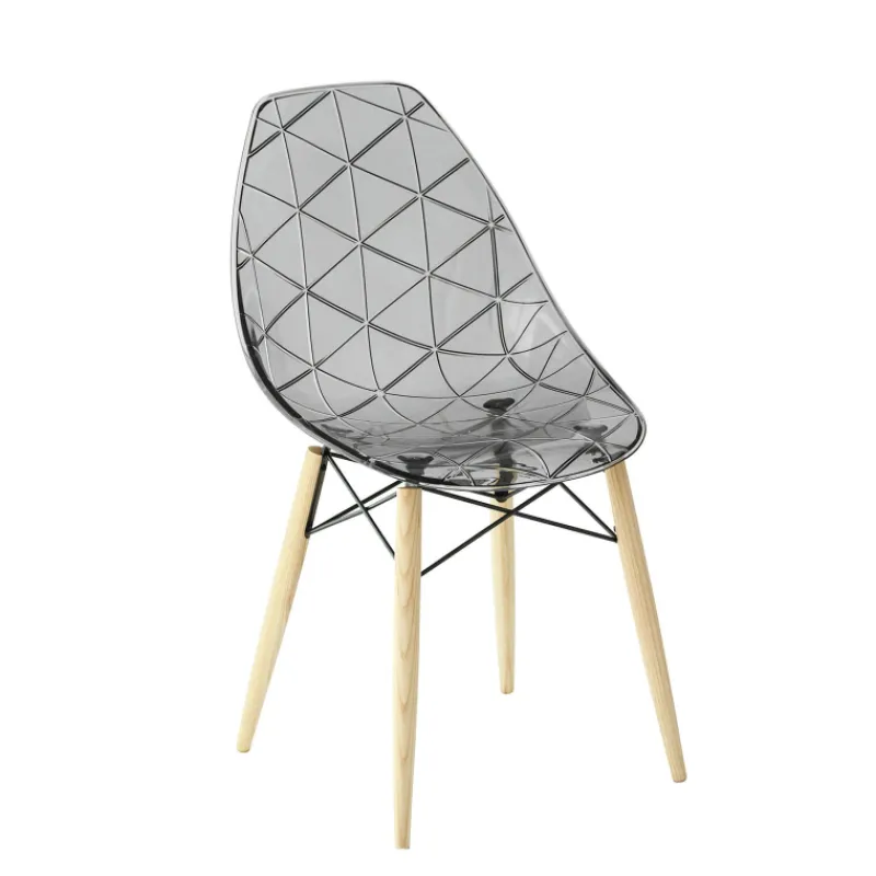 Prisma Chaise scandinave transparente avec pieds en bois* Chaise De Salle à Manger|Chaise Salon