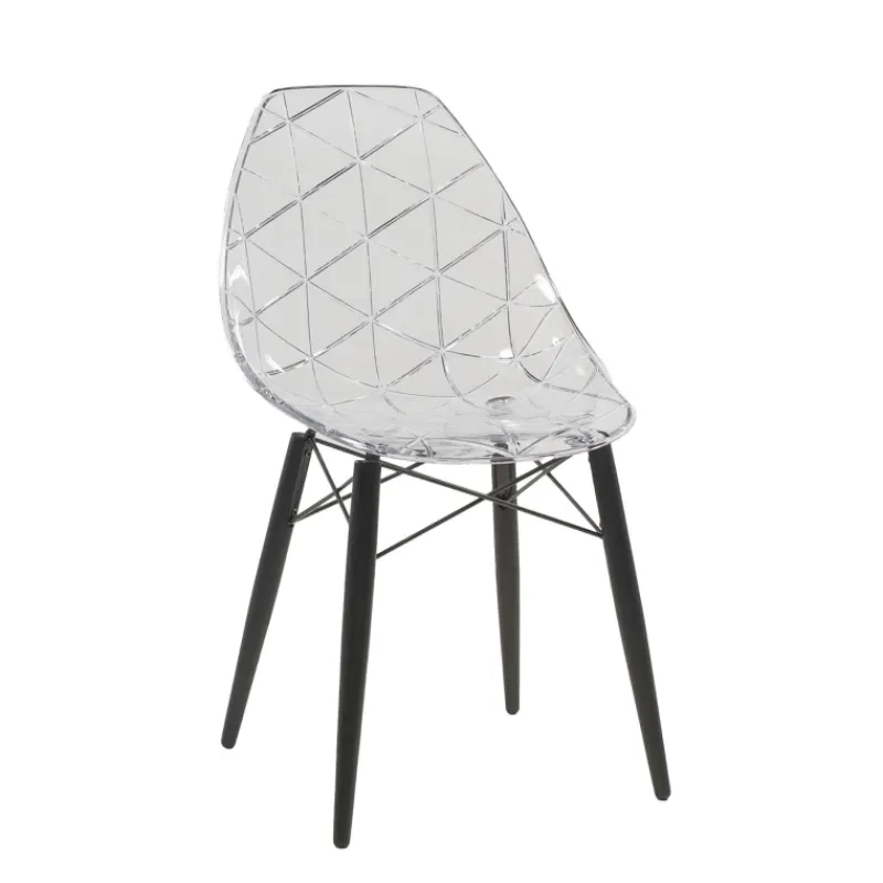 Prisma Chaise scandinave transparente avec pieds en bois* Chaise De Salle à Manger|Chaise Salon