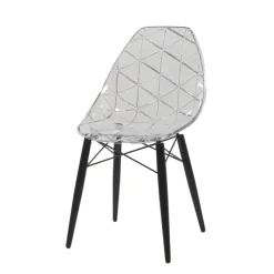 Prisma Chaise scandinave transparente avec pieds en bois* Chaise De Salle à Manger|Chaise Salon
