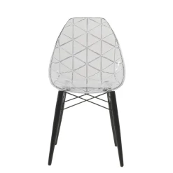 Prisma Chaise scandinave transparente avec pieds en bois* Chaise De Salle à Manger|Chaise Salon