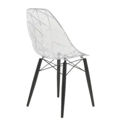 Prisma Chaise scandinave transparente avec pieds en bois* Chaise De Salle à Manger|Chaise Salon