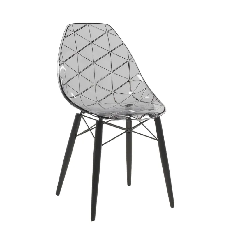 Prisma Chaise scandinave transparente avec pieds en bois* Chaise De Salle à Manger|Chaise Salon