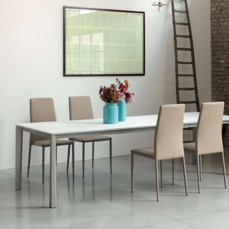 Ingenia casa Prisma Ingenia by Bontempi® Table extensible moderne en céramique et acier laqué* Table De Salle à Manger