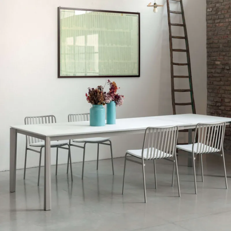 Ingenia casa Prisma Ingenia by Bontempi® Table extensible moderne en céramique et acier laqué* Table De Salle à Manger