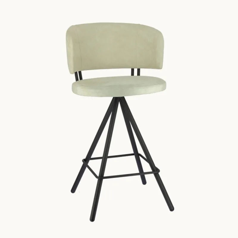 Perfecta Prélude Tabouret snack en tissu et pieds métal* Tabouret Snack (assise +/- 65 Cm)|Tabouret De Bar (assise +/- 80 Cm)