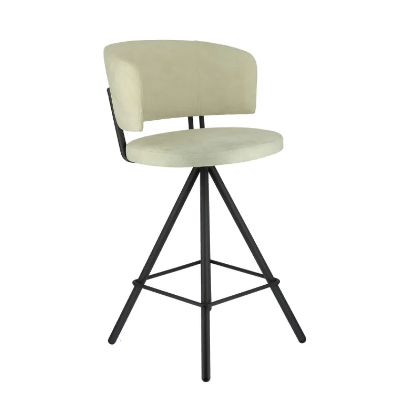 Perfecta Prélude Tabouret snack en tissu et pieds métal* Tabouret Snack (assise +/- 65 Cm)|Tabouret De Bar (assise +/- 80 Cm)