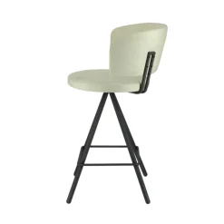 Perfecta Prélude Tabouret snack en tissu et pieds métal* Tabouret Snack (assise +/- 65 Cm)|Tabouret De Bar (assise +/- 80 Cm)