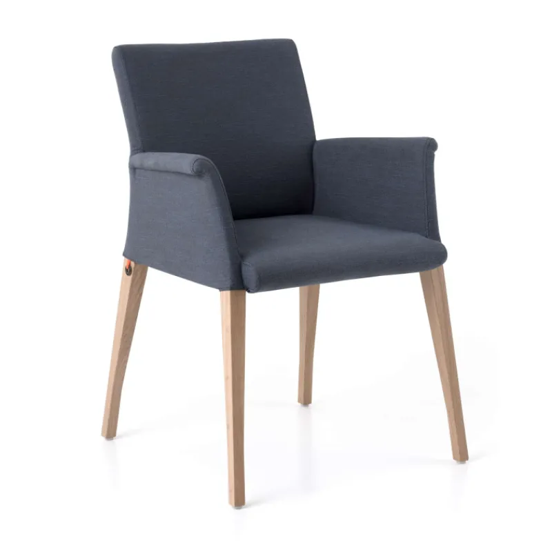 Mobitec Pure classic ® Fauteuil cocooning en tissu avec pieds en bois* Chaise De Salle à Manger|Chaise Salon