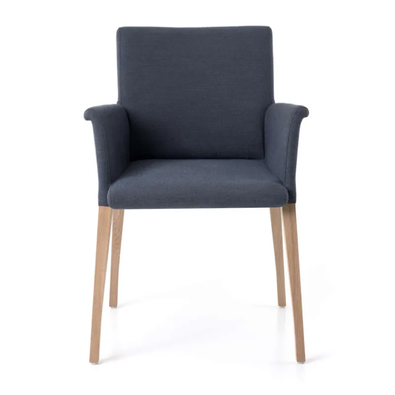 Mobitec Pure classic ® Fauteuil cocooning en tissu avec pieds en bois* Chaise De Salle à Manger|Chaise Salon