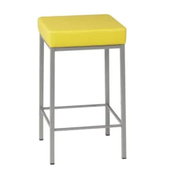 Perfecta Quadra Tabouret snack en simili et métal sans dossier* Tabouret Snack (assise +/- 65 Cm)|Tabouret De Bar (assise +/- 80 Cm)