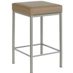 Perfecta Quadra Tabouret snack en simili et métal sans dossier* Tabouret Snack (assise +/- 65 Cm)|Tabouret De Bar (assise +/- 80 Cm)