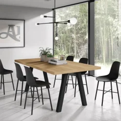 Perfecta Queen Table de salle à manger rectangulaire moderne avec pieds en métal* Table De Salle à Manger