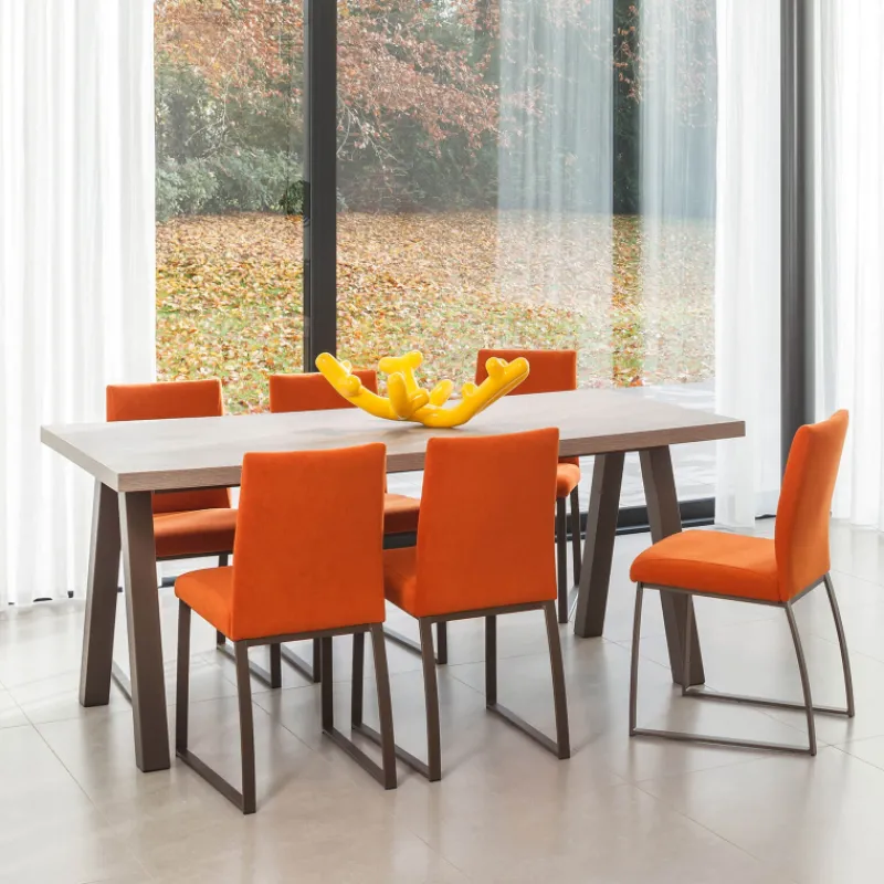 Perfecta Queen Table de salle à manger rectangulaire moderne avec pieds en métal* Table De Salle à Manger