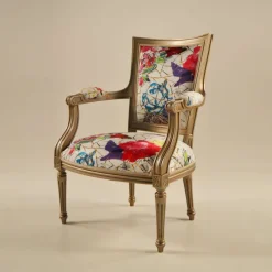 Paget Quentin Fauteuil cabriolet Louis 16 fabrication française en tissu et bois massif* Fauteuil De Salon