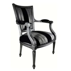 Paget Quentin Fauteuil cabriolet Louis 16 fabrication française en tissu et bois massif* Fauteuil De Salon