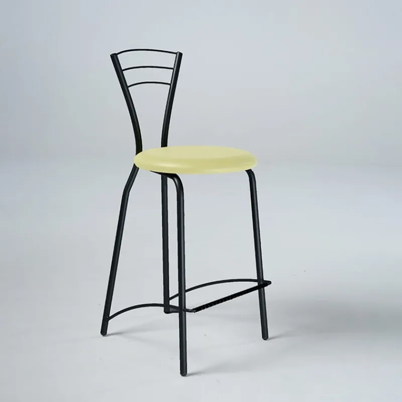 Carrier Rebecca Tabouret haut avec dossier et pieds en métal fabriqué en France* Tabouret Snack (assise +/- 65 Cm)|Tabouret De Bar (assise +/- 80 Cm)