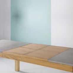 Neoh Repas Table française extensible en béton ciré et bois massif* Table De Salle à Manger