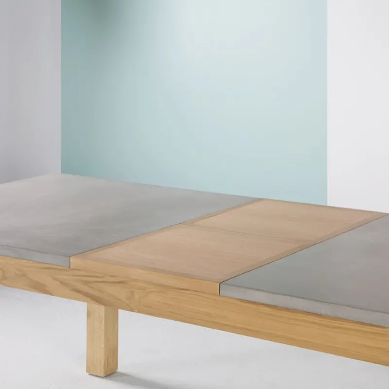 Neoh Repas Table française extensible en béton ciré et bois massif* Table De Salle à Manger