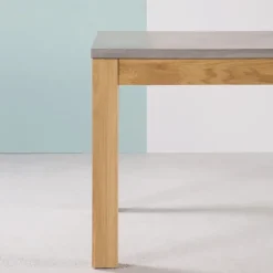 Neoh Repas Table française extensible en béton ciré et bois massif* Table De Salle à Manger
