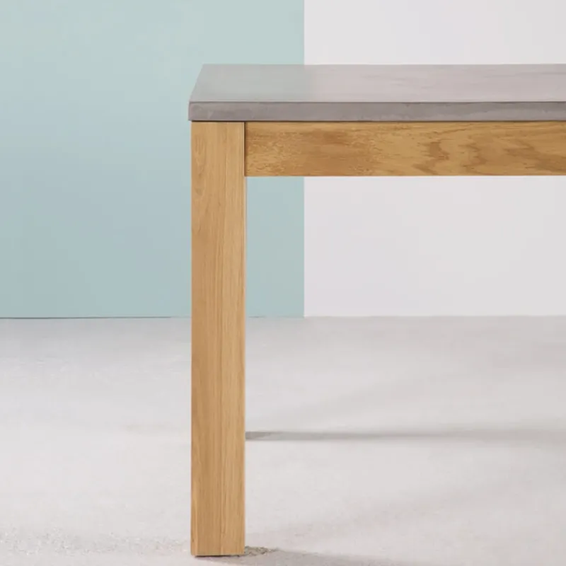 Neoh Repas Table française extensible en béton ciré et bois massif* Table De Salle à Manger