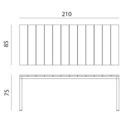 Rio Table de jardin en aluminium rectangulaire fabriquée en Italie* Table De Jardin
