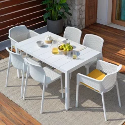 Rio Table de jardin extensible en polypropylène DurelTop et aluminium* Table De Jardin