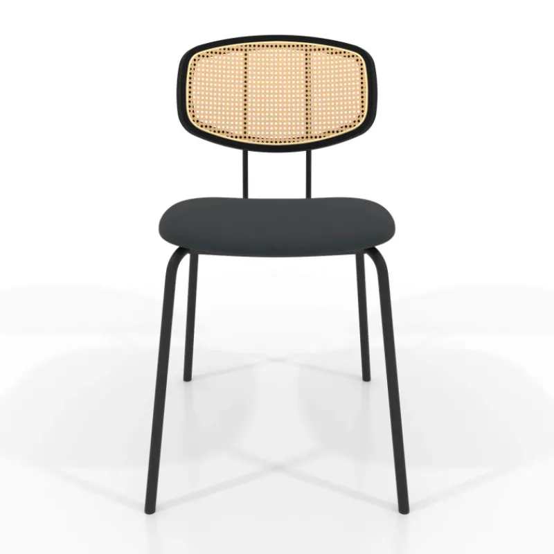 Perfecta Ritmo Chaise rétro avec dossier en cannage rotin et assise en simili* Chaise De Cuisine|Chaise De Salle à Manger