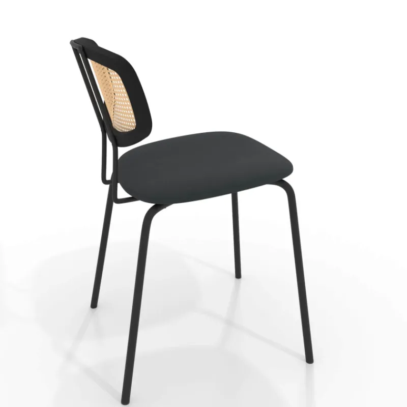 Perfecta Ritmo Chaise rétro avec dossier en cannage rotin et assise en simili* Chaise De Cuisine|Chaise De Salle à Manger