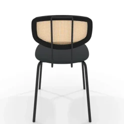 Perfecta Ritmo Chaise rétro avec dossier en cannage rotin et assise en simili* Chaise De Cuisine|Chaise De Salle à Manger