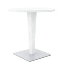 Riva Table de jardin ronde en résine tressée et plateau werzalit* Table De Jardin