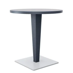 Riva Table de jardin ronde en résine tressée et plateau werzalit* Table De Jardin