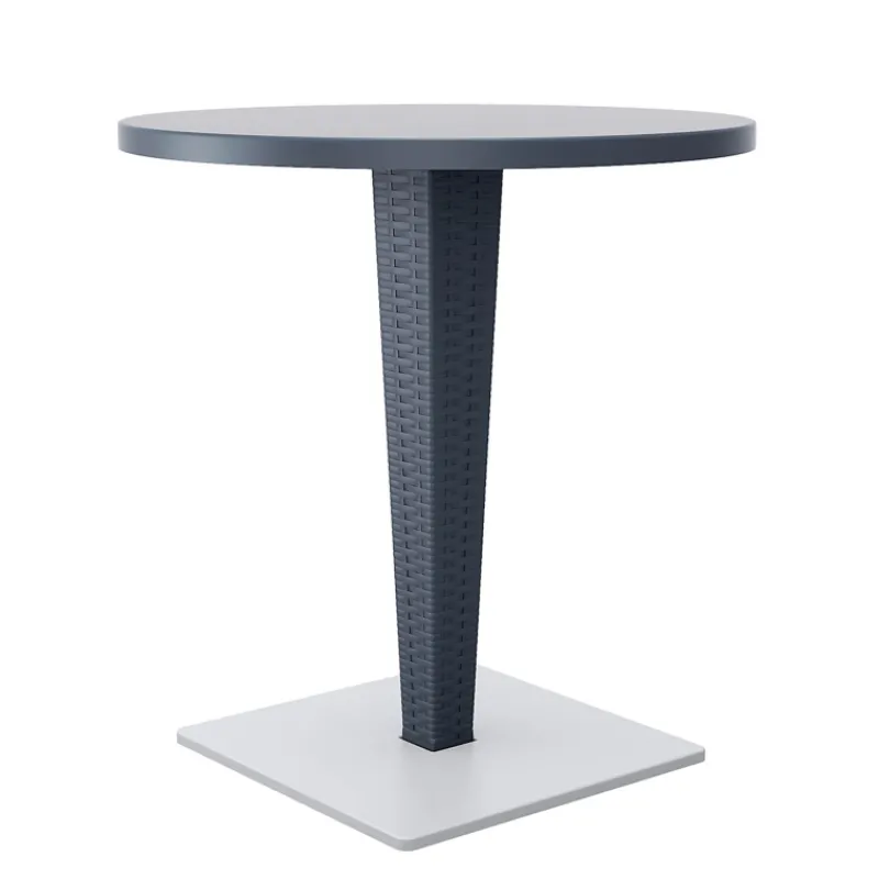 Riva Table de jardin ronde en résine tressée et plateau werzalit* Table De Jardin