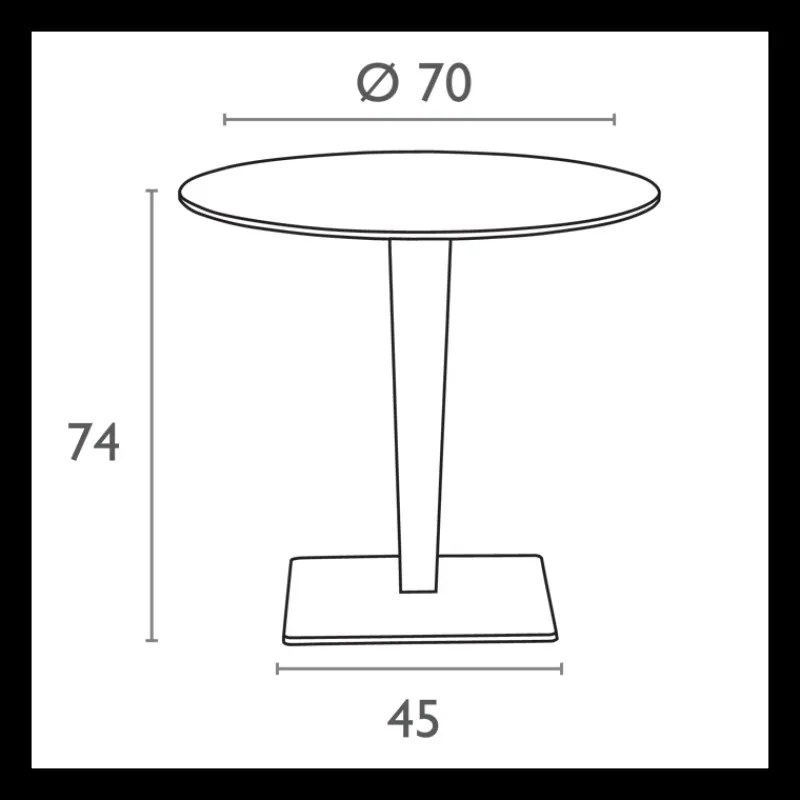 Riva Table de jardin ronde en résine tressée et plateau werzalit* Table De Jardin