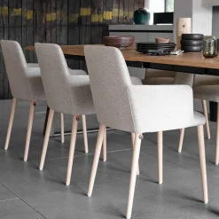 Mobitec Rob C02 ® Fauteuil de salle à manger cocooning en tissu et pieds bois* Chaise De Salle à Manger|Chaise Salon