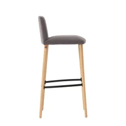 Mobitec Rob C06 ® Tabouret de bar en tissu et pieds bois massif* Tabouret De Bar (assise +/- 80 Cm)