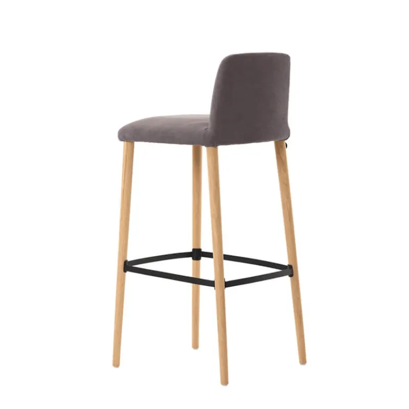 Mobitec Rob C06 ® Tabouret de bar en tissu et pieds bois massif* Tabouret De Bar (assise +/- 80 Cm)