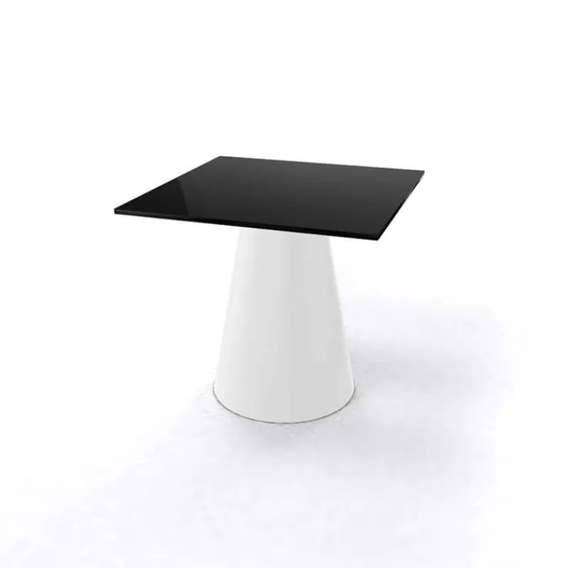 Roller H55 Table d'appoint carrée design italien à pied central* Table De Salon|Table Pour Petit Espace